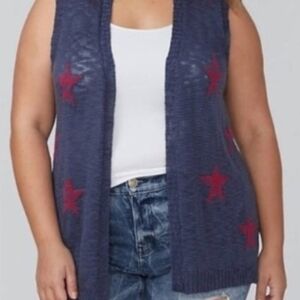Women's Navy Star Sweater Vest